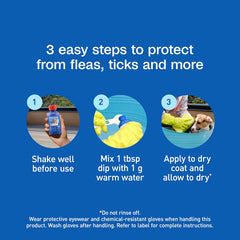 ADAMS Plus Pyrethrin Flea Dip for Dogs & Cats – 4 fl oz