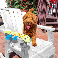 Outward Hound Fire Biterz Red Lizard Plush Firehose Material Interactive Dog Toy