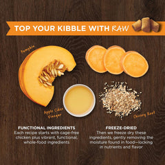Instinct Raw Boost Mixers, Freeze Dried Dog Food Topper with Functional Ingredients, Grain Free, Real Chicken - Gut Health