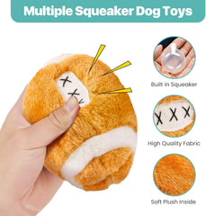 SPOT Plush Football Dog Toy with Squeaker | Soft, Plush Fabric Football Squeak Toy for Small and Large Dog Breeds | Fetch Toy for Throwing and Chasing | 4.5"