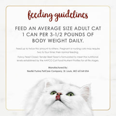 Purina Fancy Feast Tender Beef Feast Classic Grain Free Wet Cat Food Pate - (Pack of 24) 3 oz. Cans