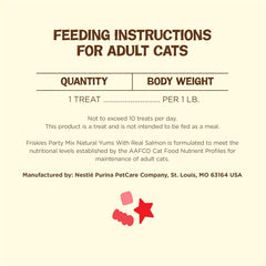 Purina Friskies Natural Cat Treats, Party Mix Natural Yums With Real Salmon and Vitamins, Minerals & Nutrients - (Pack of 10) 2.1 Oz. Pouches