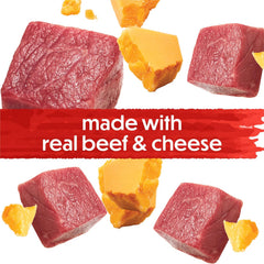 Purina Beneful Made in USA Facilities Dog Treats, Baked Delights Hugs With Real Beef & Cheese - 8.5 Ounce (Pack of 4)
