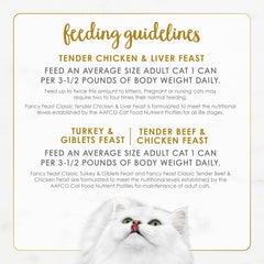 Fancy Feast Poultry and Beef Feast Classic Pate Collection Grain Free Wet Cat Food Variety Pack - (Pack of 30) 3 oz. Cans