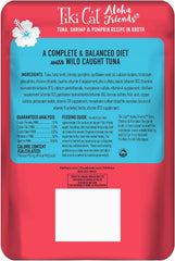 Tiki Cat Aloha Friends Grain-Free, Low-Carbohydrate Wet Food with Flaked Tuna for Adult Cats & Kittens Tuna, Shrimp & Pumpkin
