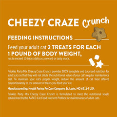 Purina Friskies Cat Treats, Party Mix Cheezy Craze Crunch - (Pack of 6) 6 oz. Pouches