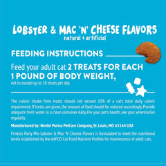 Purina Friskies Cat Treats, Party Mix Lobster & Mac 'N' Cheese Flavors - (Pack of 10) 2.1 oz. Pouches