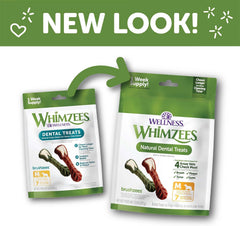 Whimzees Brushzees Dental Dog Treats for Medium Dogs (25-40 lbs)