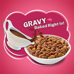 Purina Friskies Gravy Swirlers Dry Cat Food, Flavors of Chicken, Salmon & Gravy with Vitamins & Minerals, Cat Food for Adult Cats (3.15 pounds (Pack of 2))