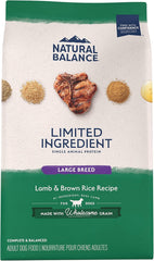 Natural Balance Limited Ingredient Large Breed Adult Dry Dog Food with Healthy Grains, Lamb & Brown Rice Recipe