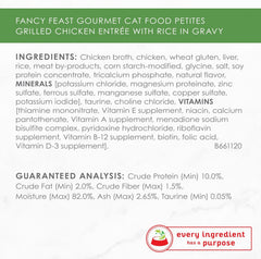 Purina Fancy Feast Petites Gourmet Gravy Wet Cat Food, Petites Grilled Chicken With Rice Entree - (Pack of 12) 2.8 oz. Tubs