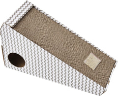 SPOT Ethical Products Corrugated Cardboard Cat Scratcher / 17" Ramp with Cutout/with Catnip and Silver Vine, Multi