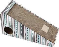 SPOT Ethical Products Corrugated Cardboard Cat Scratcher / 17" Ramp with Cutout/with Catnip and Silver Vine, Multi