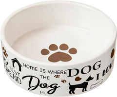 SPOT by Ethical Products - Heavy Ceramic High Gloss Dog Bowl Cat Bowl Durable Dog Food and Water Pet Dish - Dishwasher Safe - I Love Dogs Dog Dish