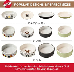 SPOT by Ethical Products - Heavy Ceramic High Gloss Dog Bowl Cat Bowl Durable Dog Food and Water Pet Dish - Dishwasher Safe - I Love Dogs Dog Dish