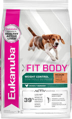 EUKANUBA Fit Body Weight Control Medium Breed Dry Dog Food, 28 lbs.