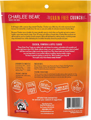Charlee Bear Crunch Grain Free Dog Treats, Chicken, Pumpkin and Apple, 8 Ounce Resealable Bag, Low Calorie Training Treats for Dogs, Limited Ingredient, Healthy, Crunchy Dog Snacks, Made in USA
