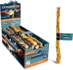 Natural Dog Chew Lamb Collagen Stick Braided12inch Free Range-Grass Fed Lamb-All Natural