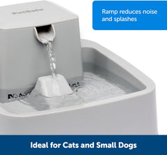 PetSafe Oasys 1/2 Gallon (64 Ounce) Small Pet Fountain - Small Dog and Cat Water Fountain - Dishwasher Safe Filtered Water Dispenser with Flow Control - Easy to Clean - Filters Included