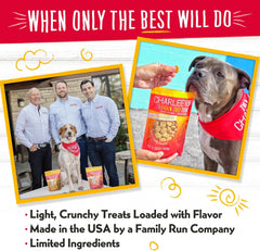 Charlee Bear Crunch Grain Free Dog Treats, Chicken, Pumpkin and Apple, 8 Ounce Resealable Bag, Low Calorie Training Treats for Dogs, Limited Ingredient, Healthy, Crunchy Dog Snacks, Made in USA