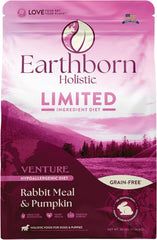 Earthborn Holistic Venture Rabbit Meal & Pumpkin Limited Ingredient Diet Grain-Free Dry Food for Dogs & Puppies