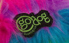 goDog Furballz Squeaky Plush Ball Dog Toy, Chew Guard Technology - Rainbow, Large
