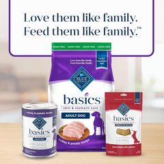Blue Buffalo Basics Grain-Free Adult Dry Dog Food, Skin & Stomach Care, Limited Ingredient Diet for Dogs, Turkey Recipe