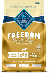 Blue Buffalo Freedom Grain-Free Healthy Weight Dry Dog Food, Complete & Balanced Nutrition for Adult Dogs, Made in the USA With Natural Ingredients, Chicken & Potatoes