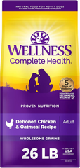 Wellness Complete Health Dry Dog Food, Wholesome Grains, Natural, Chicken & Oatmeal Recipe