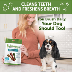 Whimzees Wellness Brushzees Dog Dental Treats, Natural Chews, Small Size Stick