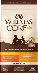 Wellness CORE+ Grain-Free High Protein Adult Dry Cat Food, Chicken, Turkey & Chicken Meal Indoor Formula Dry Cat Food