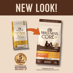 Wellness CORE+ Grain-Free High Protein Adult Dry Cat Food, Chicken, Turkey & Chicken Meal Indoor Formula Dry Cat Food
