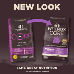 Wellness CORE Grain-Free Senior Dry Dog Food, Made in USA with Real Turkey and Natural Ingredients, With Nutrients for Immune, Joint, Skin & Coat Support