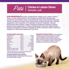 Wellness Complete Health Pate Adult Wet Cat Food, Natural, Protein-Rich, Grain Free (Chicken & Lobster)