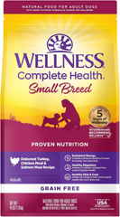 Wellness Complete Health Dry Dog Food, Small Breed, Grain Free, Natural, Turkey, Chicken, & Salmon Recipe