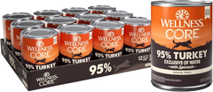 Wellness CORE 95% Natural Wet Grain Free Canned Dog Food, Turkey & Spinach
