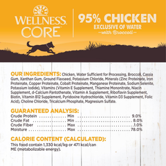 Wellness CORE 95% Natural Wet Grain Free Canned Dog Food, Chicken & Broccoli