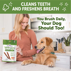 Wellness WHIMZEES Veggie Sausage Dog Dental Treats, Natural Chews, Large Size Stick