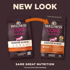 Wellness CORE Digestive Health Dry Dog Food with Wholesome Grains, Highly Digestible, for Dogs with Sensitive Stomachs, Made in USA with Real Protein (Small Breed, Chicken & Brown Rice)