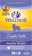 Wellness Complete Health Dry Dog Food with Grains, Natural Ingredients, Made in USA with Real Meat, All Breeds, For Adult Dogs (Healthy Weight - Chicken & Potatoes)