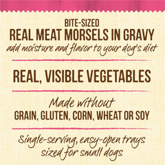 Merrick Lil’ Plates Grain Free Dinner Duos Soft Natural Wet Small Dog Food Variety Pack, Beef and Chicken