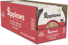 Applaws Natural Wet Cat Food in Broth, Limited Ingredient Cat Food Cups, Grain-Free Cat Food Pots, No Artificials, 100% Natural Ingredient Cat Food, Chicken Breast & Duck in Broth