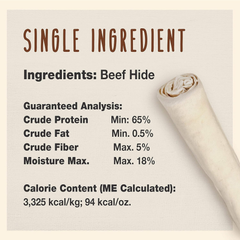 Cadet Premium Grade Beef Hide, Long-Lasting Rawhide Rolls, Single-Ingredient Dog Chews for Large Breeds