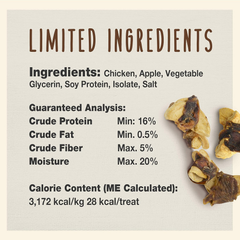Cadet Gourmet Chicken & Apple Wrapped Dog Treats Wraps - Healthy & Natural Chicken & Apple Dog Training Treats for Small & Large Dogs - Inspected & Tested in USA