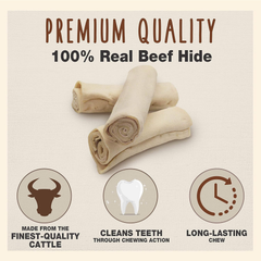 Cadet Premium Grade Beef Hide, Long-Lasting Rawhide Rolls, Single-Ingredient Dog Chews for Small Breeds