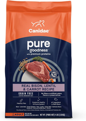 Canidae Pure Limited Ingredient Premium Adult Dry Dog Food, Real Bison, Lentil & Carrot Recipe