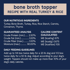 CANIDAE Pure Bone Broth Topper with Real Turkey & Rice Wet Dog Food