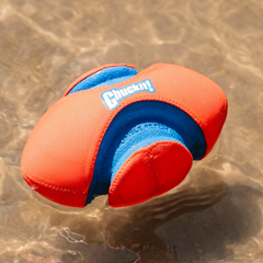 Chuckit! Fumble Fetch Dog Football - Outdoor and Indoor Interactive Dog Toy with Grooved Design for Easy Pickup - Made from Durable Rubber - Floats in Water - Orange and Blue