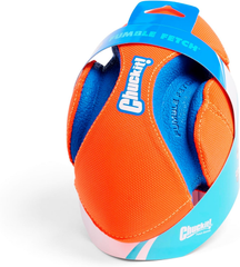 Chuckit! Fumble Fetch Dog Football - Outdoor and Indoor Interactive Dog Toy with Grooved Design for Easy Pickup - Made from Durable Rubber - Floats in Water - Orange and Blue