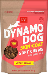 Cloud Star Dynamo Dog Skin & Coat Soft Chews Grain Free Dog Treats, Salmon